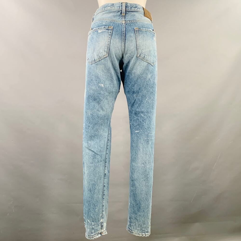 PRPS Size 28 El Camino Blue Cotton Distressed Tapered Jeans - Picture 4 of 9